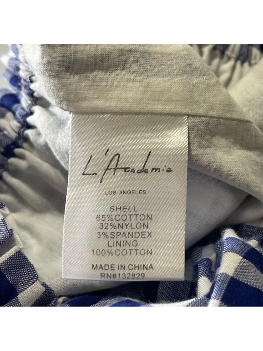 L'Academie
L'Academie Blue & White
Gingham
Off-the-Shoulder Crop Top Size Small - Picture 6 of 10
